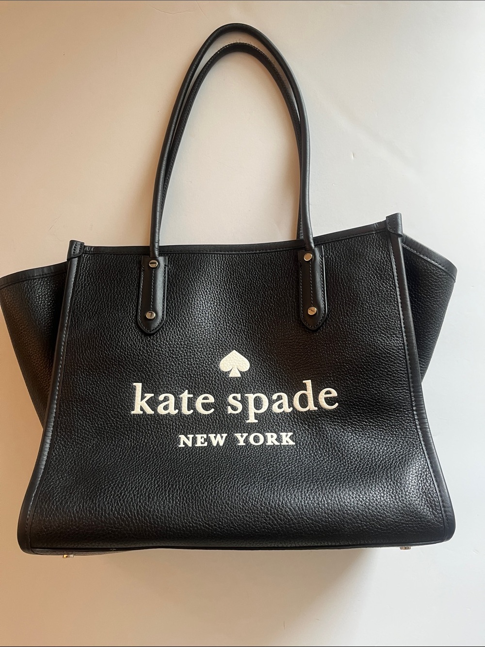 kate spade Black Leather Logo Tote